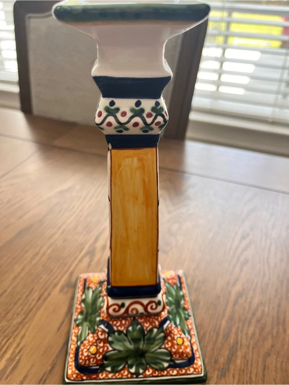 Williams Sonoma Nazari Alhambra Hand Painted Candle Holder Portugal 10.5